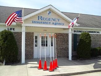 Driver Training Cones in front of Regency Insurance